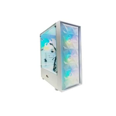 PC Power Wind Fury Mesh Desktop Gaming Casing White