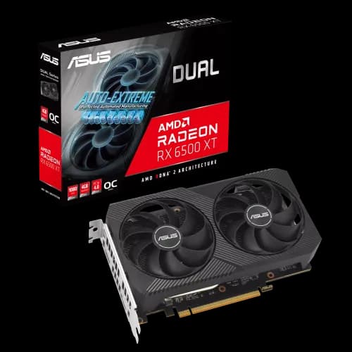 ASUS Dual Radeon RX 6500 XT V2 OC Edition 4GB GDDR6 Graphics Card