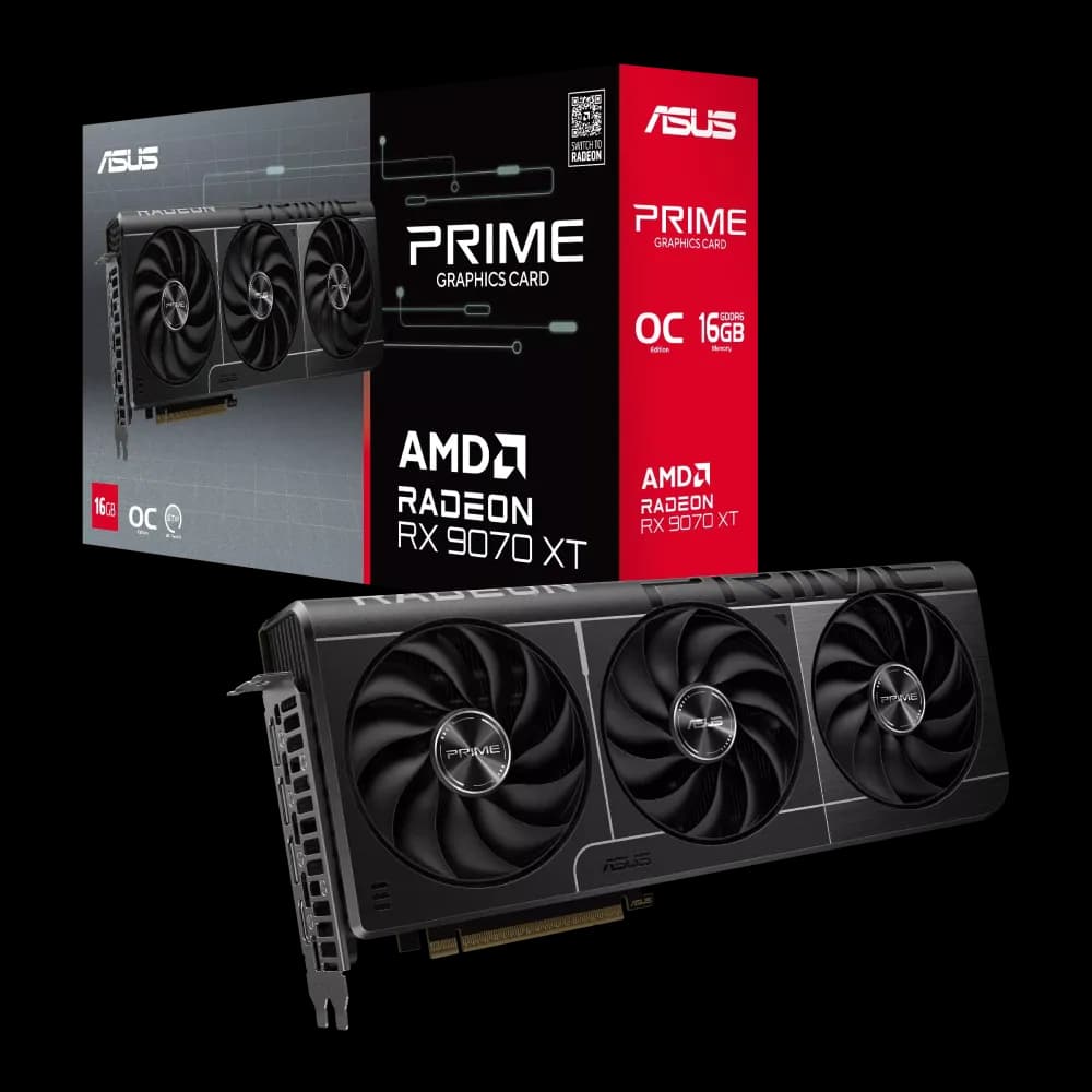ASUS Prime Radeon RX 9070 XT 16GB GDDR6 OC Edition Graphics Card
