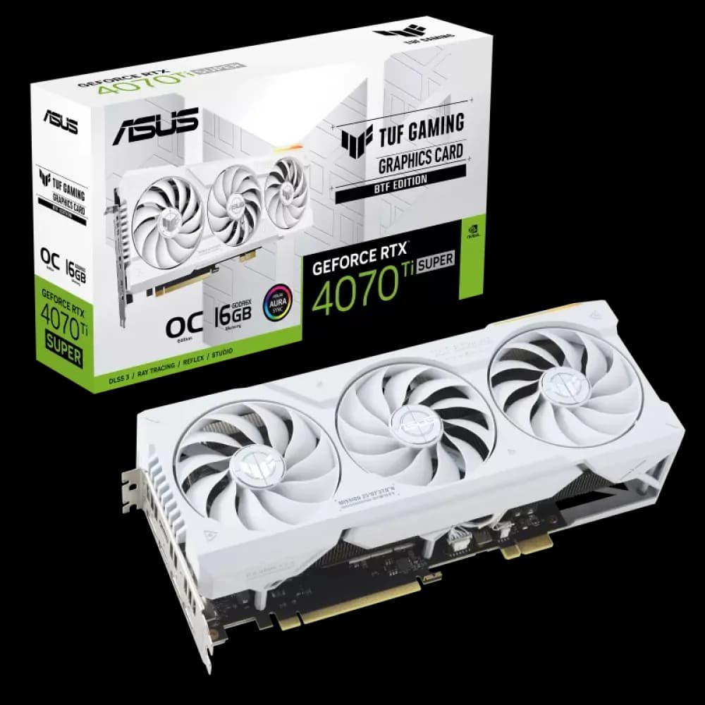 ASUS TUF Gaming GeForce RTX 4070 Ti SUPER BTF White OC Edition 16GB GDDR6X Graphics Card