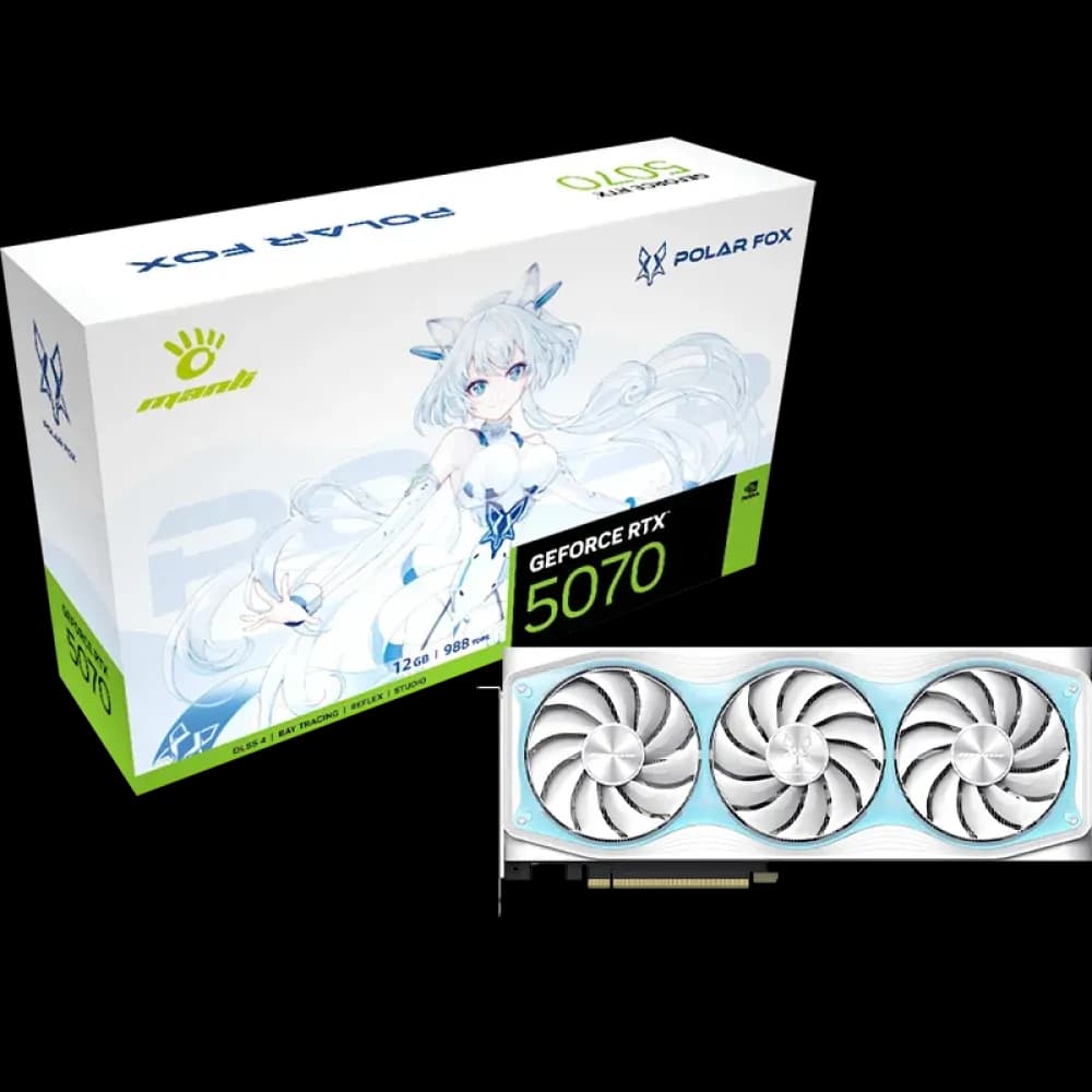 Manli Polar Fox V2 GeForce RTX 5070 OC 12GB GDDR7 Graphics Card