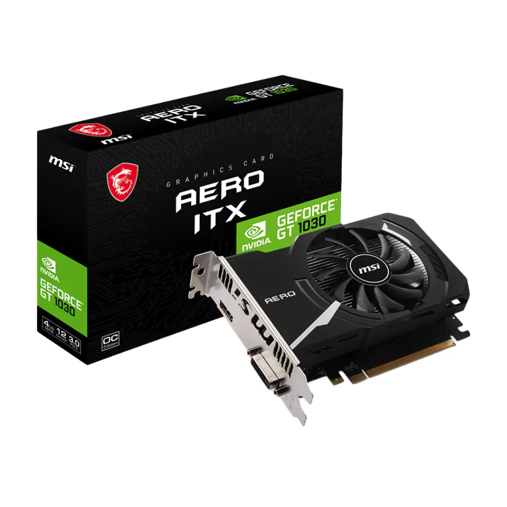 MSI GeForce GT 1030 AERO ITX OC 4GB GDDR4 Graphic Card