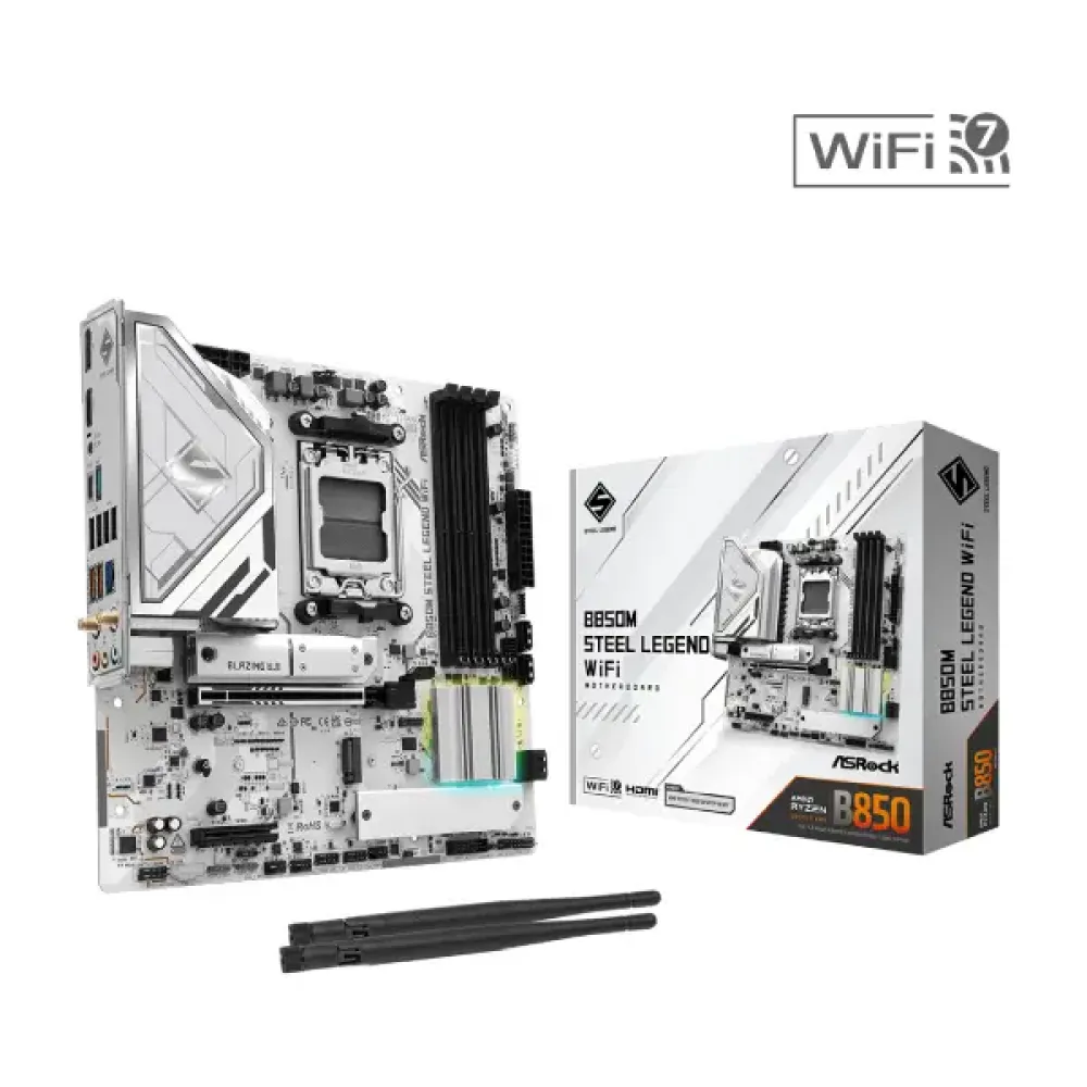 ASRock B850M STEEL LEGEND WIFI AM5 DDR5 mATX Motherboard