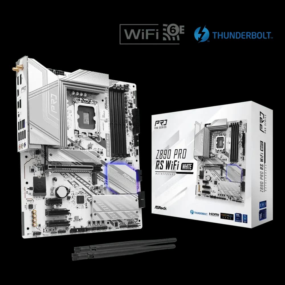 ASRock Z890 Pro RS WiFi White LGA1851 DDR5 ATX Motherboard